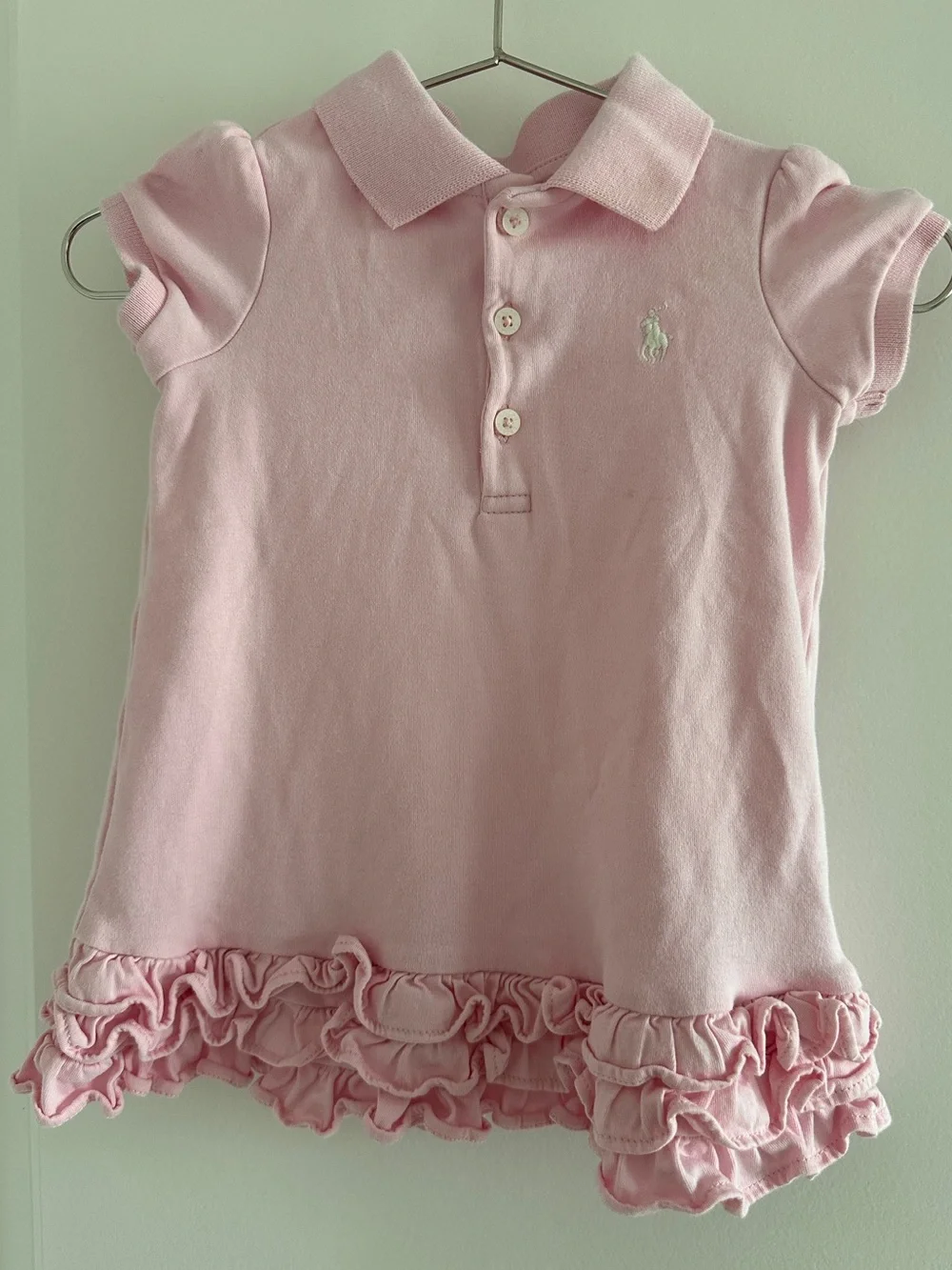 Ralph Lauren Light Pink Polo Baby Girl Dress with Bloomer